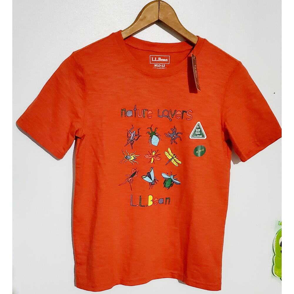 L.L.Bean New Kids Glow in the Dark T-Shirt Size 10-12 Kids Back-to-School Camp